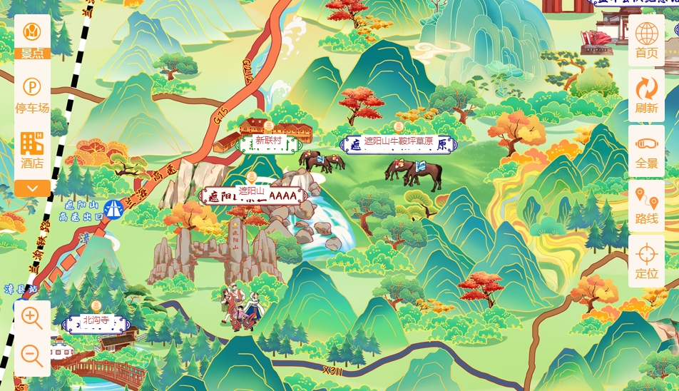 陕西手绘地图：智慧景区智能化需求的深度挖掘